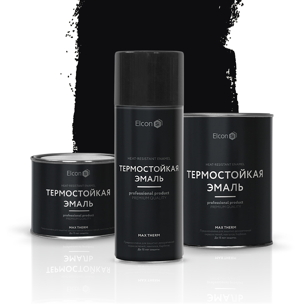 Термостойкая эмаль Elcon Max Therm (до 700 °С) — Черная