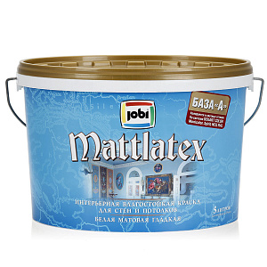 Фото Влагостойкая интерьерная краска JOBI Mattlatex