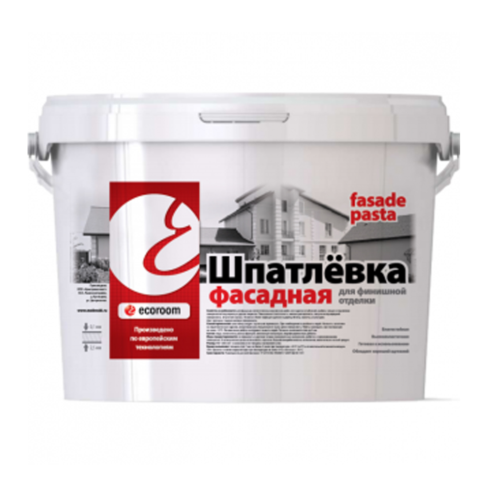 Шпатлёвка фасадная ecoroom Fasade Pasta