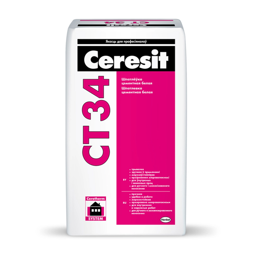 Ceresit CT 34 — Цементная шпатлевка белая