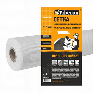 Фото Сетка интерьерная штукатурная, стекловолокно, ячейка 5*5, белая, Fiberon