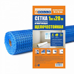 Фото Сетка армирующая, стекловолокно, ячейка 10*10, синяя, 4Walls